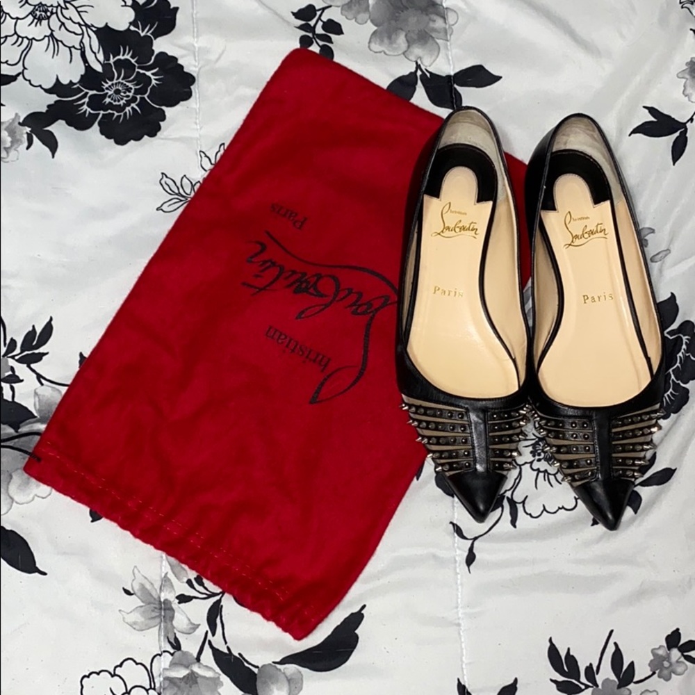 Christian Louboutin Leather Spike Flats
